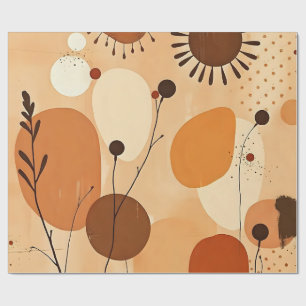 Neutral Earthy Abstract Layers Wrapping Paper