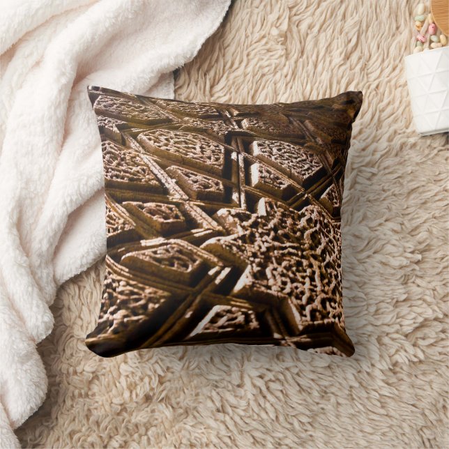 Neutral Earthy Brown Clay Stars Throw Pillow (Blanket)