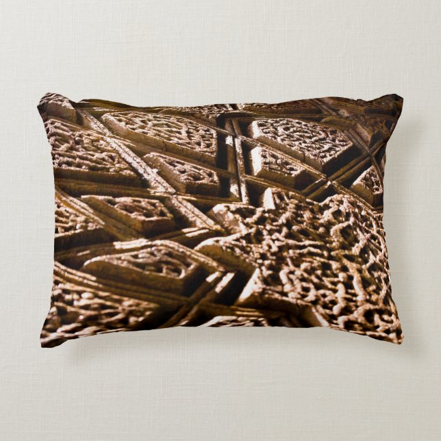 Neutral Earthy Brown Stars Accent Pillow (Front)