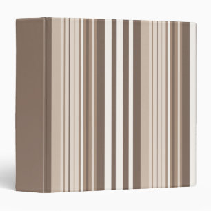 Neutral Earthy Tone Stripes Pattern Design 3 Ring Binder