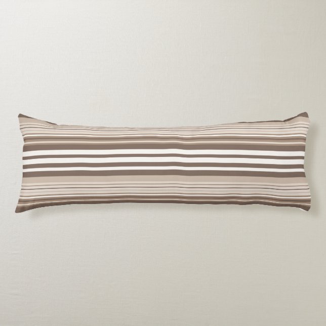 Neutral Earthy Tone Stripes Pattern Design  Body Pillow (Front)