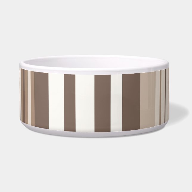 Neutral Earthy Tone Stripes Pattern Design  Bowl (Front)
