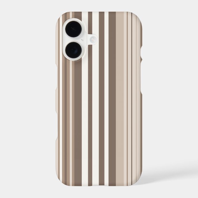 Neutral Earthy Tone Stripes Pattern Design  Case-Mate iPhone Case (Back)