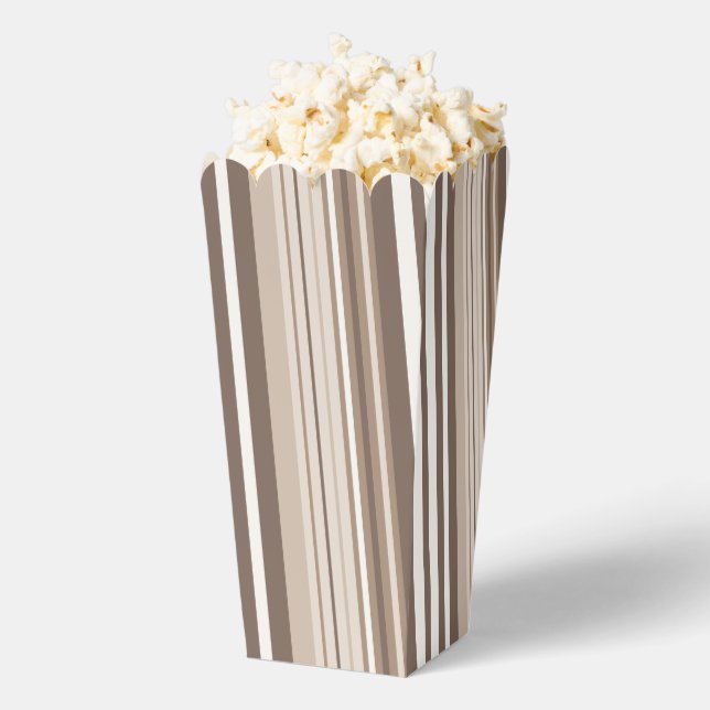 Neutral Earthy Tone Stripes Pattern Design  Favor Boxes (Popped)