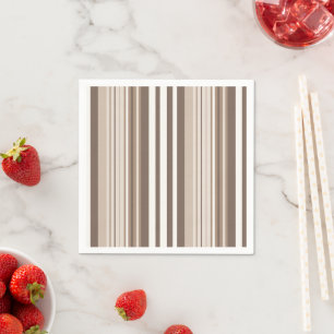 Neutral Earthy Tone Stripes Pattern Design Napkins