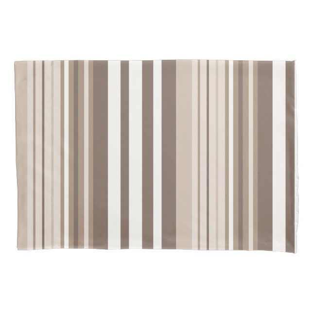 Neutral Earthy Tone Stripes Pattern Design  Pillow Case (Front)