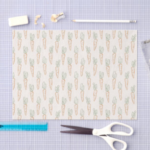 Neutral Easter Pattern Carrot Spring Garden Beige Tissue Paper
