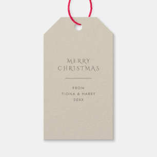 Neutral Elegant Ivory White - Christmas Gift Tags