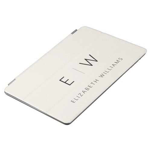 Neutral Elegant Modern Minimalist Monogram Name iPad Air Cover