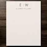 Neutral Elegant Modern Minimalist Monogram Name  Letterhead<br><div class="desc">Make a lasting impression with our Neutral Elegant Modern Minimalist Monogram Letterhead. Designed with sophistication in mind, it features clean lines, a subtle color palette, and a beautifully crafted monogram that adds a personal touch. Printed on premium-quality paper, it’s perfect for professional correspondence, business proposals, or personal stationery. The minimalist...</div>