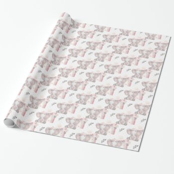 Neutral Elephant Baby Wrapping Paper by Precious_Baby_Gifts at Zazzle