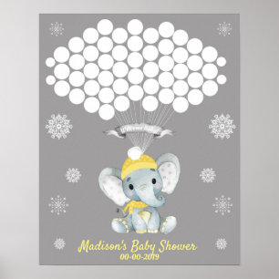 Neutral Elephant Guest BookAlternative Rustic Poster