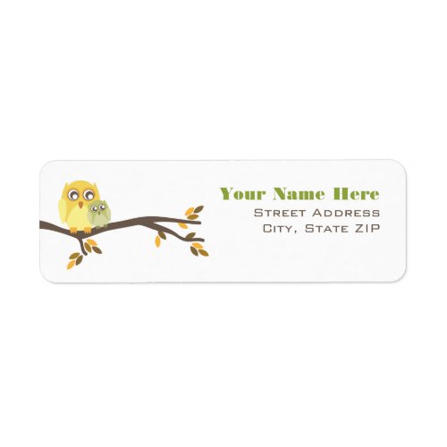 Neutral Fall Baby Shower Label Mom  Baby Owl