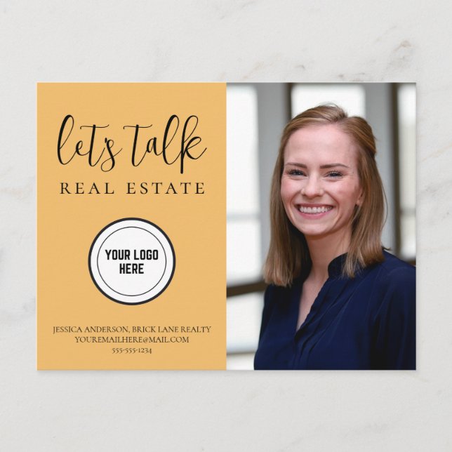 Neutral Fall Orange Real Estate Marketing Postcard (Front)