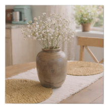 Neutral Farmhouse Faux Wrapped Canvas Print 