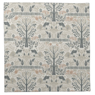 Neutral Farmhouse Toile Pattern Cloth Napkin