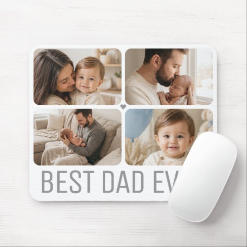 Neutral Father’s Day Photo Collage for Dad Mouse Pad