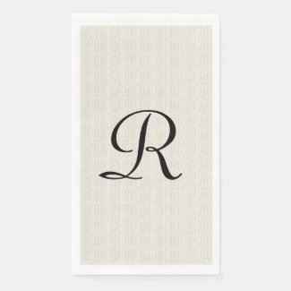 Neutral Faux Burlap Off White Monogrammed Paper