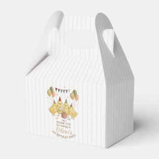 Neutral First Birthday Watercolor Chicks Favor Boxes