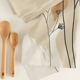 Neutral Flora Kitchen Towel