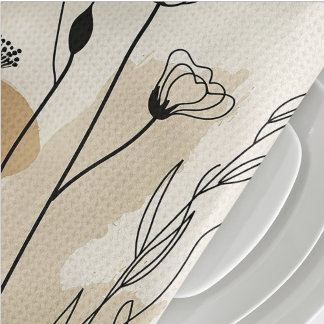 Neutral Flora Kitchen Towel
