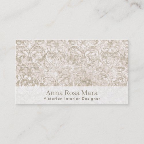  Neutral Floral Antique Victorian Vintage Linen Business Card