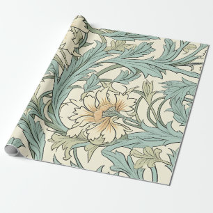 Neutral floral background modern cottagecore Chic Wrapping Paper