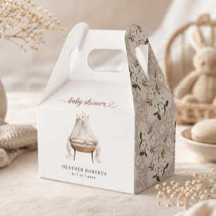 Neutral Floral Boho Baby Shower Favor Box