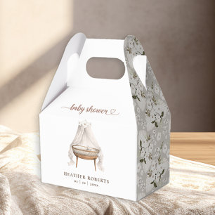 Neutral Floral Boho Baby Shower Favor Box