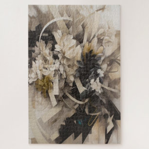 Neutral Floral Botanical Soft Nature Inspired Jigsaw Puzzle