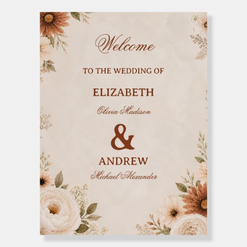 Neutral Floral Elegant Foam Board