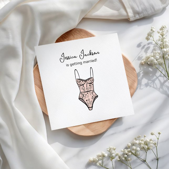 Neutral Floral Negligee Lingerie Shower Napkins (Creator Uploaded)
