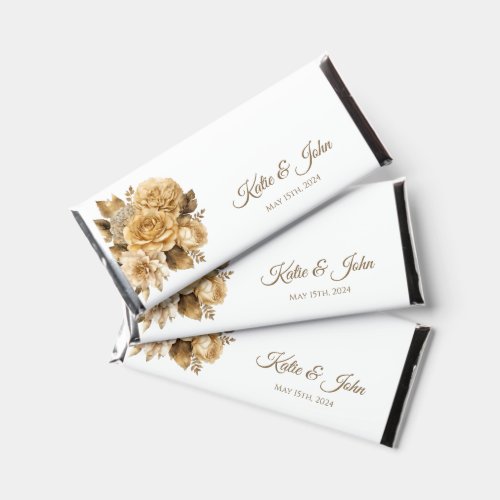 Neutral Flower Bouquet_Wedding Favor_ Hershey Bar Favors