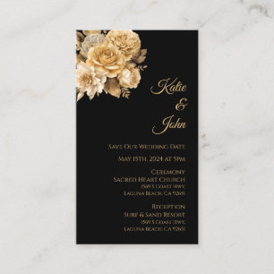 Neutral Flower Bouquet-Wedding Save our Date Business Card