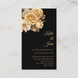 Neutral Flower Bouquet-Wedding Save Our Date- Business Card