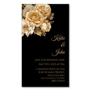 Neutral Flower Bouquet-Wedding Save Our Date- Business Card Magnet