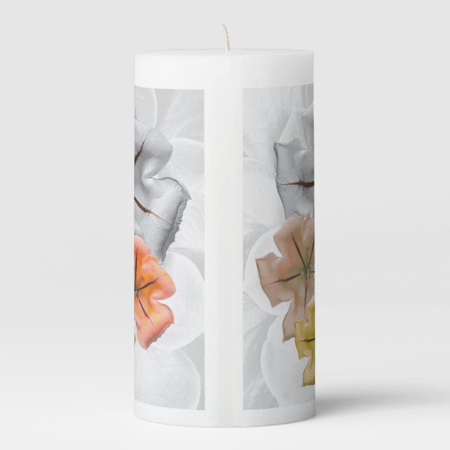 Neutral flower candle | Autumn flower candle (Back)
