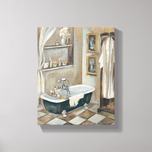 Neutral French Bathroom Canvas Print