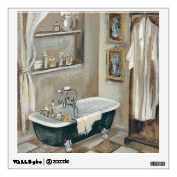 Neutral French Bathroom Wall Decal by wildapple at Zazzle