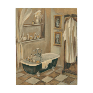 Neutral French Bathroom Wood Wall Decor