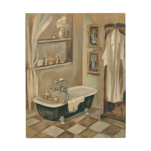 Neutral French Bathroom Wood Wall Decor (Front)