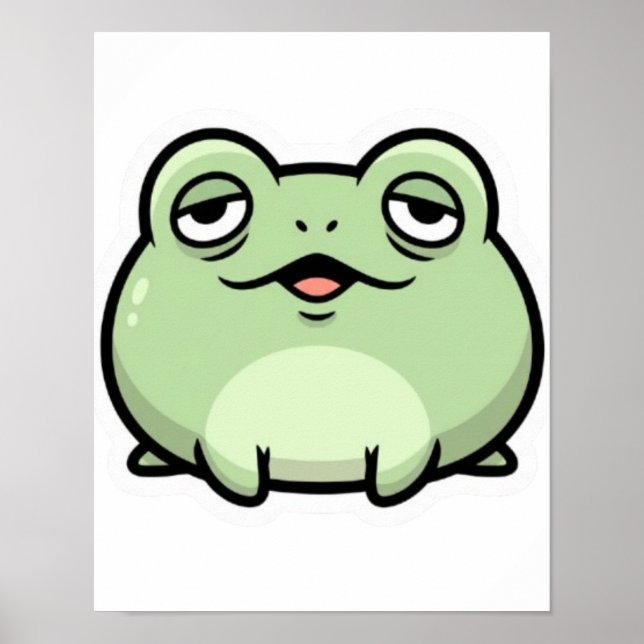 Neutral Frog Poster Minimalist Cute Frog Aesthetic (Front)