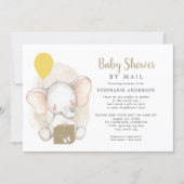 Neutral Gender Elephant Baby Shower by Mail Invitation (Front)