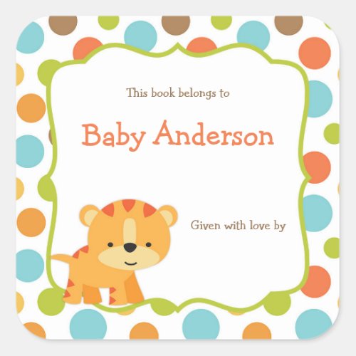 Neutral Gender Tiger Baby Bookplates