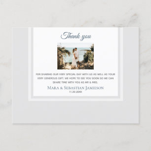 ~ Neutral Generic AP9 Elegant Wedding Thank You Postcard