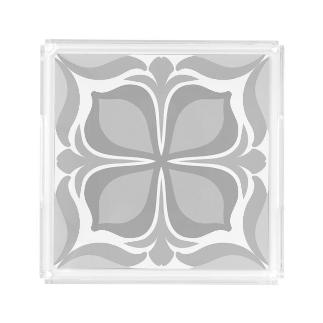 Neutral geolmetrical tiles acrylic tray (Front)