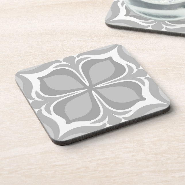 Neutral geolmetrical tiles beverage coaster (Left Side)