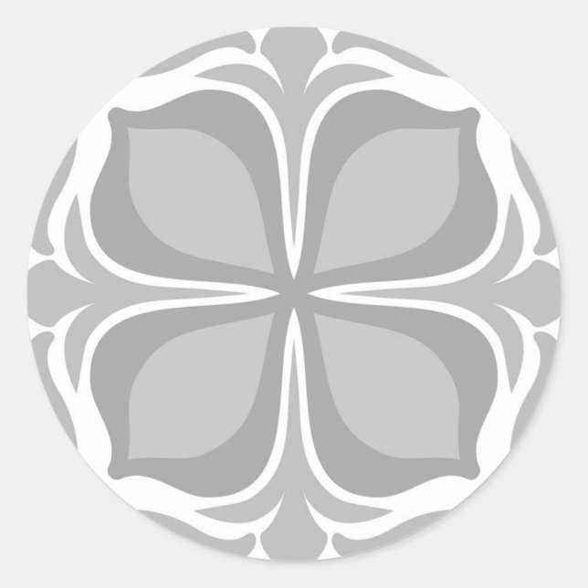 Neutral geolmetrical tiles classic round sticker (Front)