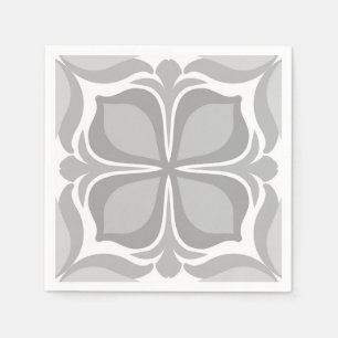 Neutral geolmetrical tiles napkins