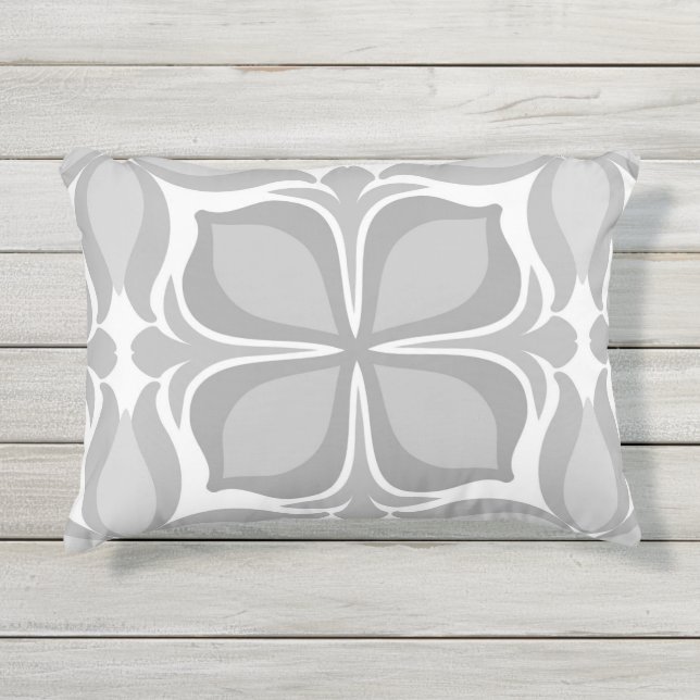 Neutral geolmetrical tiles outdoor pillow (Front)